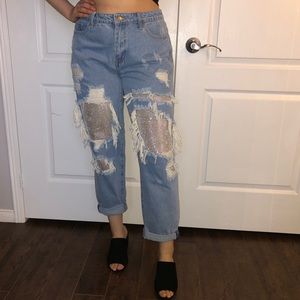 SPARKLY FASHION NOVA JEANS